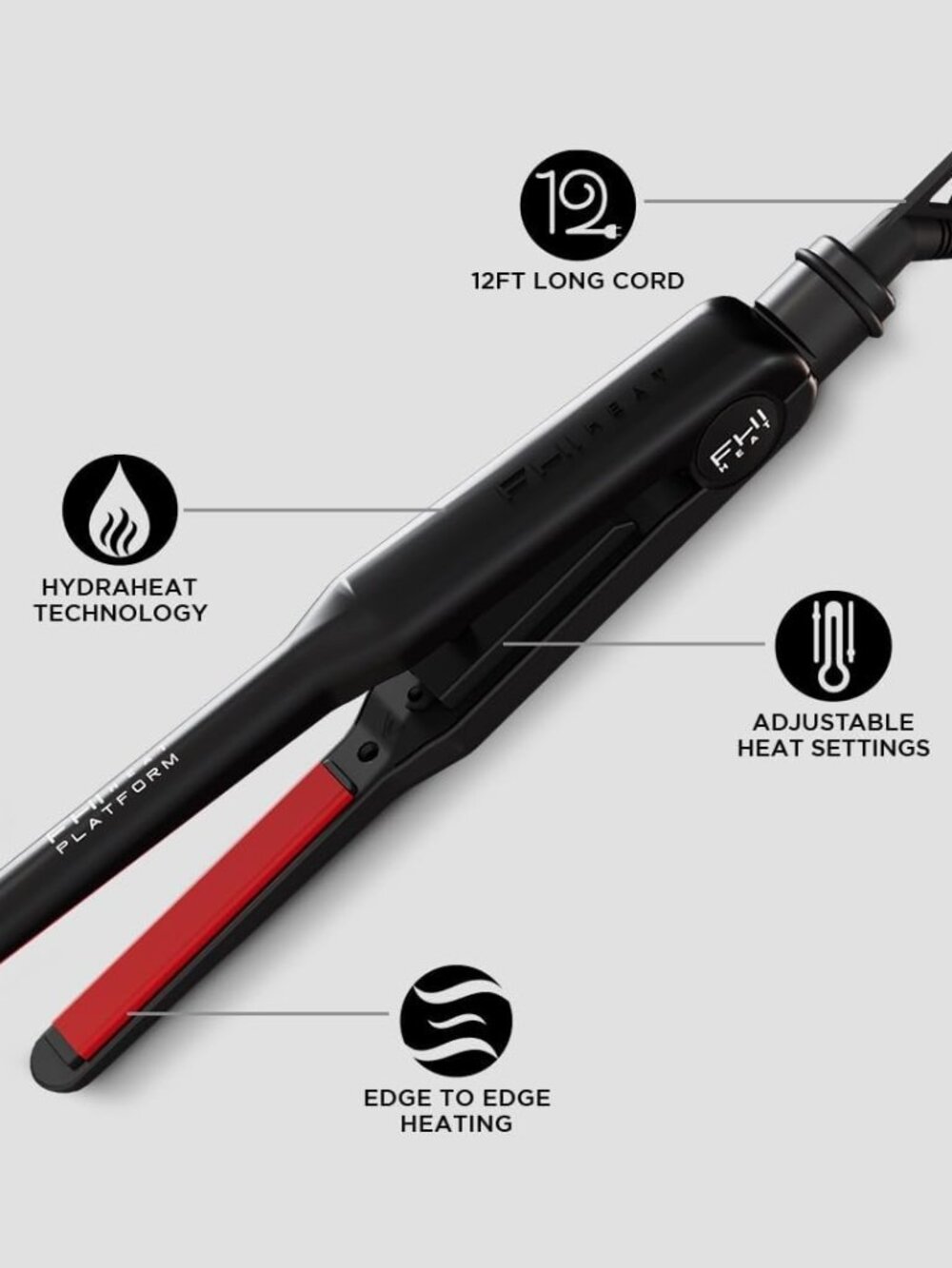 FHI Heat Platform Pro Styling Tourmaline Hair Straightener, 1/2"